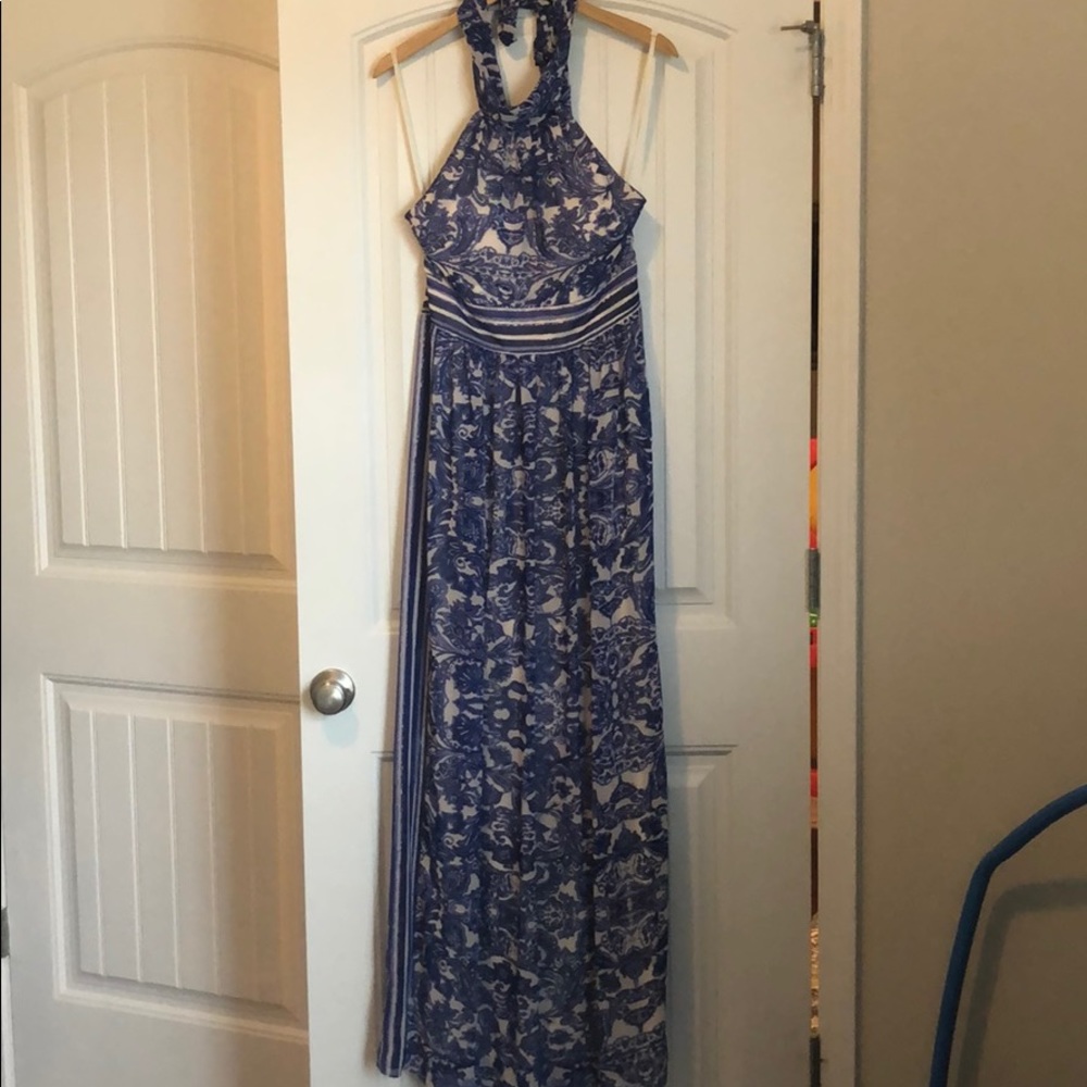 Floor length Eliza J halter dress